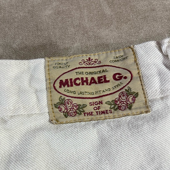 Michael G Patch Floral White Jean Shorts Made in USA sz 9 - Picture 4 of 7
